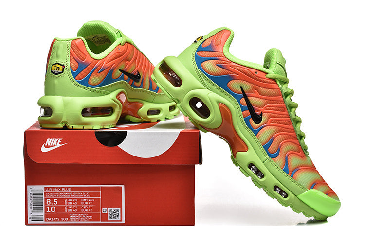 Nike Air Max Plus Sneakers in Volt Green and Orange