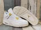 Jordan 4 Men's Sneakers in Off-White and Gold