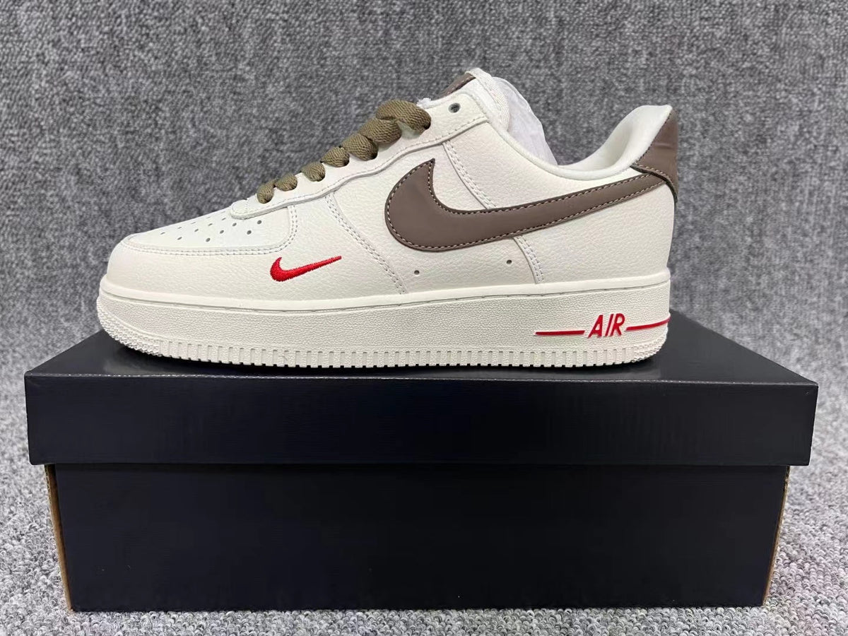 Nike Air Force 1 Low Sneakers, Sail and Brown, 808788-996