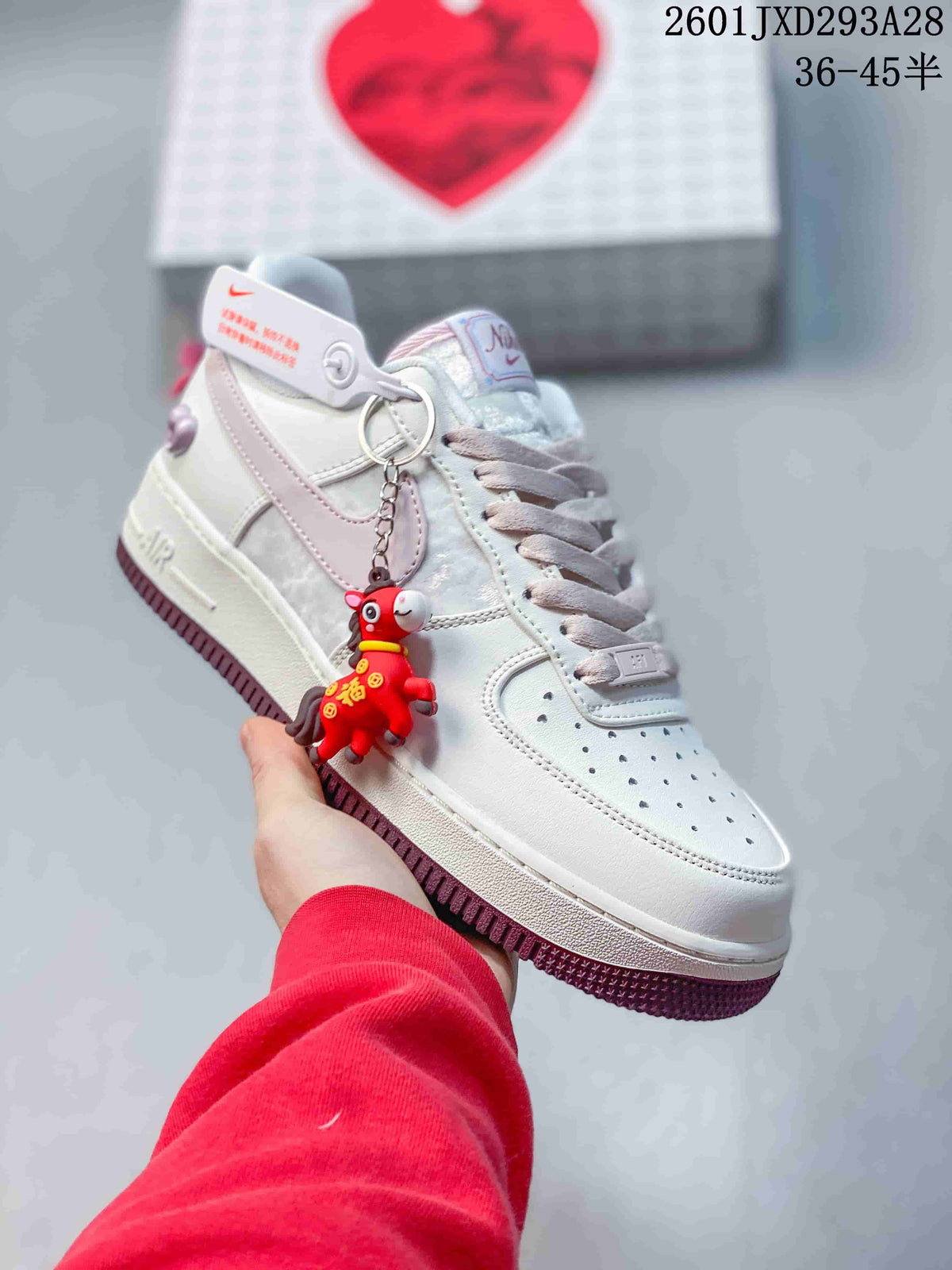 Nike Air Force 1 '07 Low Sneakers White and Pink 2601JXD293A28