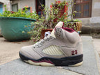 Jordan 5 Retro Sneakers Grey and Burgundy