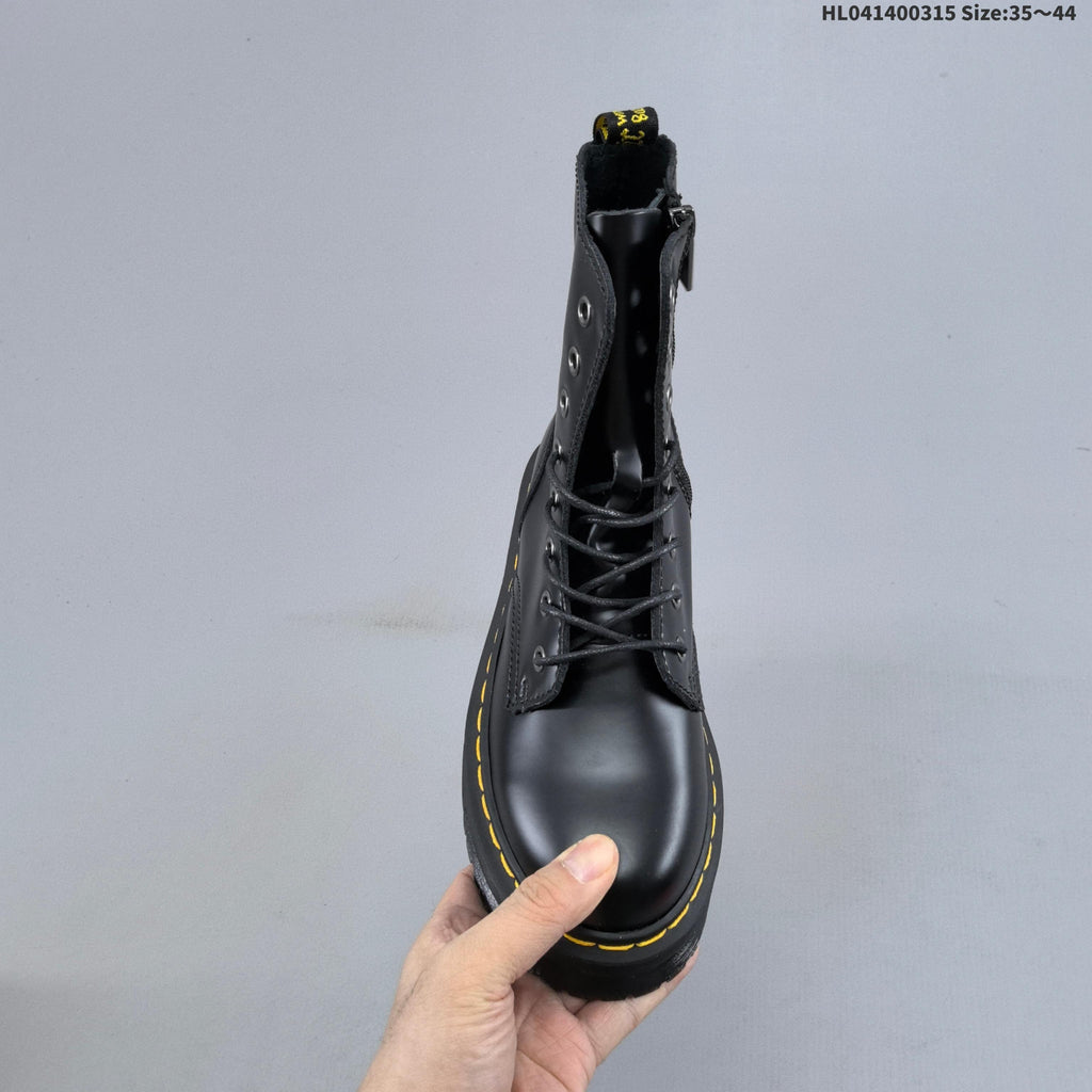 Dr. Martens Black Platform Lace-Up Ankle Boots