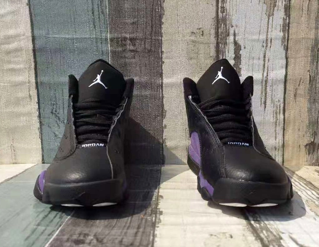 Jordan 13 Black and Purple Men's Sneakers