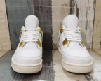 Jordan 4 Men's Sneakers in Off-White and Gold