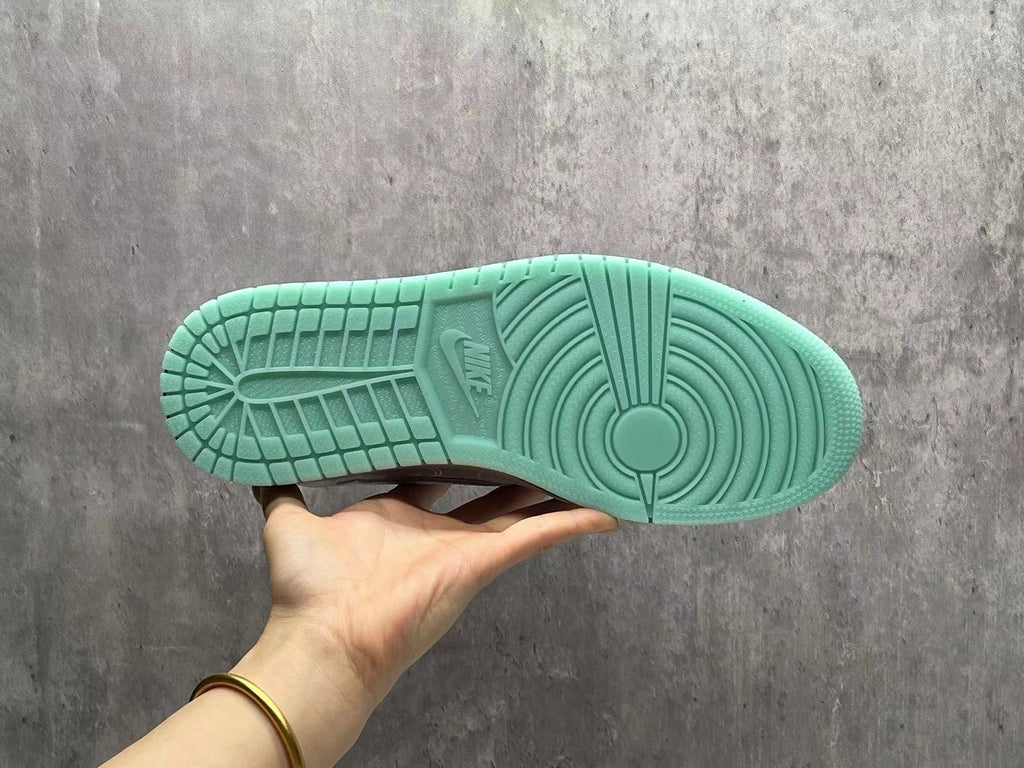 Jordan 1 Low Cool Grey Sneakers with Mint Green Sole