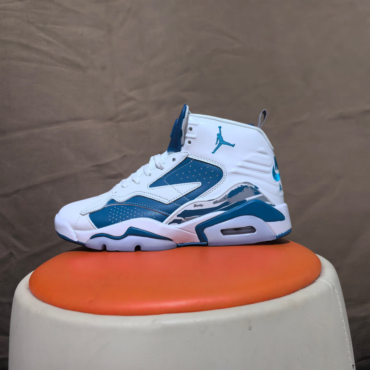 Jordan 6 Retro White and Blue High-Top Sneakers