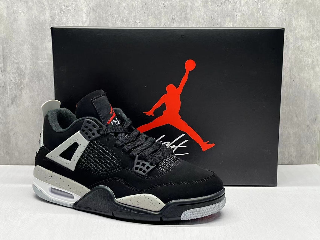 Jordan AJ4 Black Cement Black and Grey Sneakers