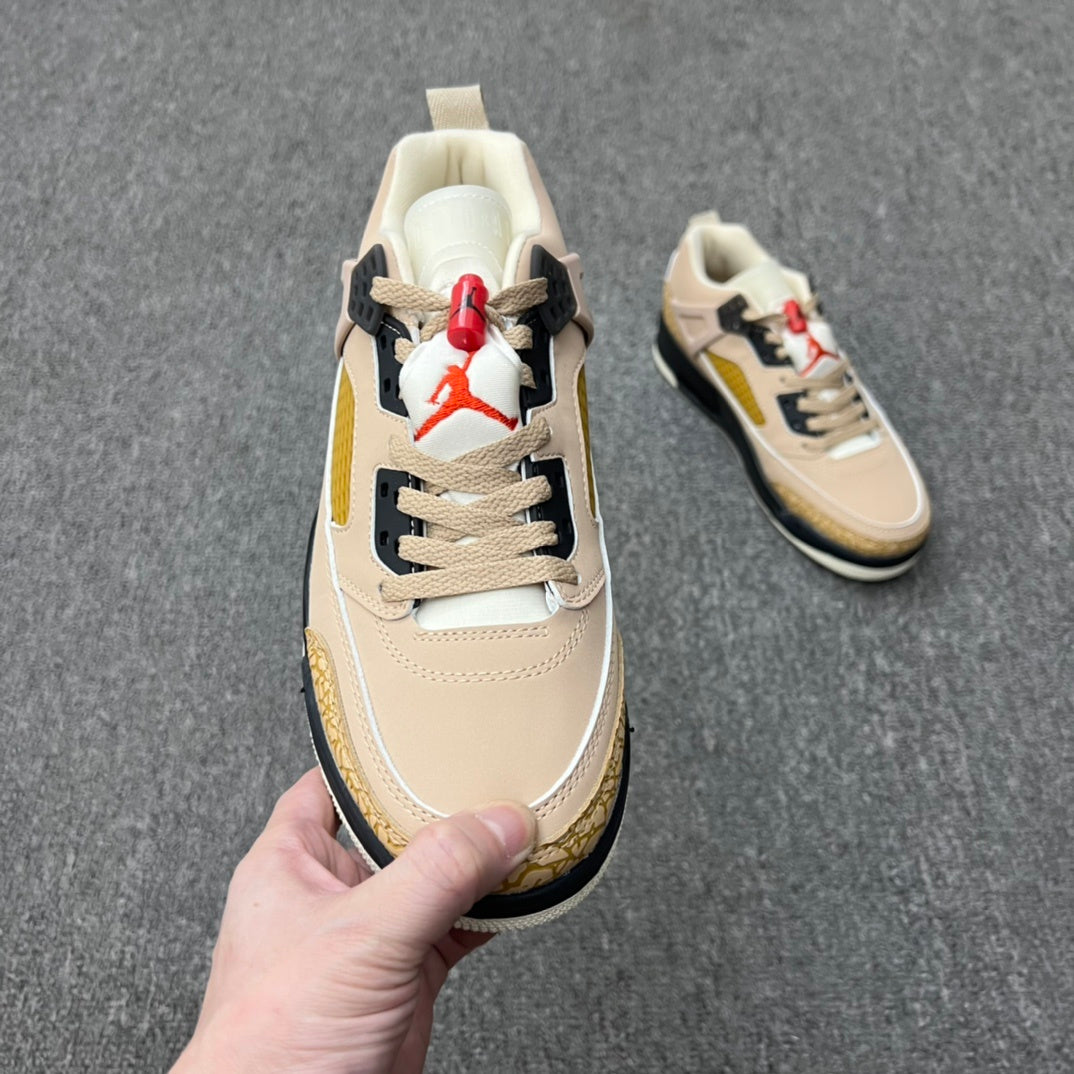 Jordan Spizike Low AJ3.5 Sneakers in Tan and Gold