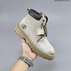 Timberland Mid-Top Lace-Up Boots in Wheat and Taupe
