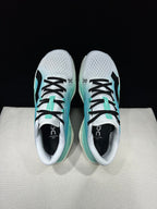 On Cloudboom Max Running Shoes, White and Light Blue