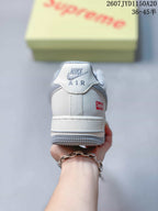 Nike Air Force 1 '07 Low White Grey Supreme Logo Sneakers