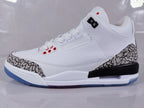 Air Jordan 3 Retro White Red Sneakers with Elephant Print