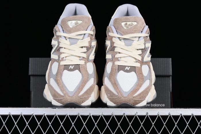 New Balance 9060 HSB Sneakers in Taupe and White