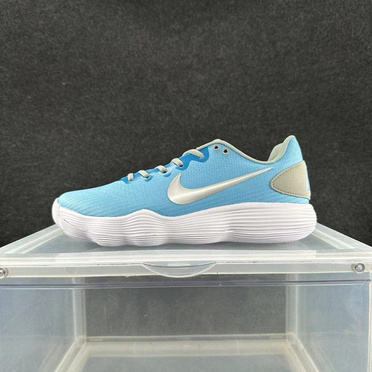 Blue and White Nike Low-Top Sneakers
