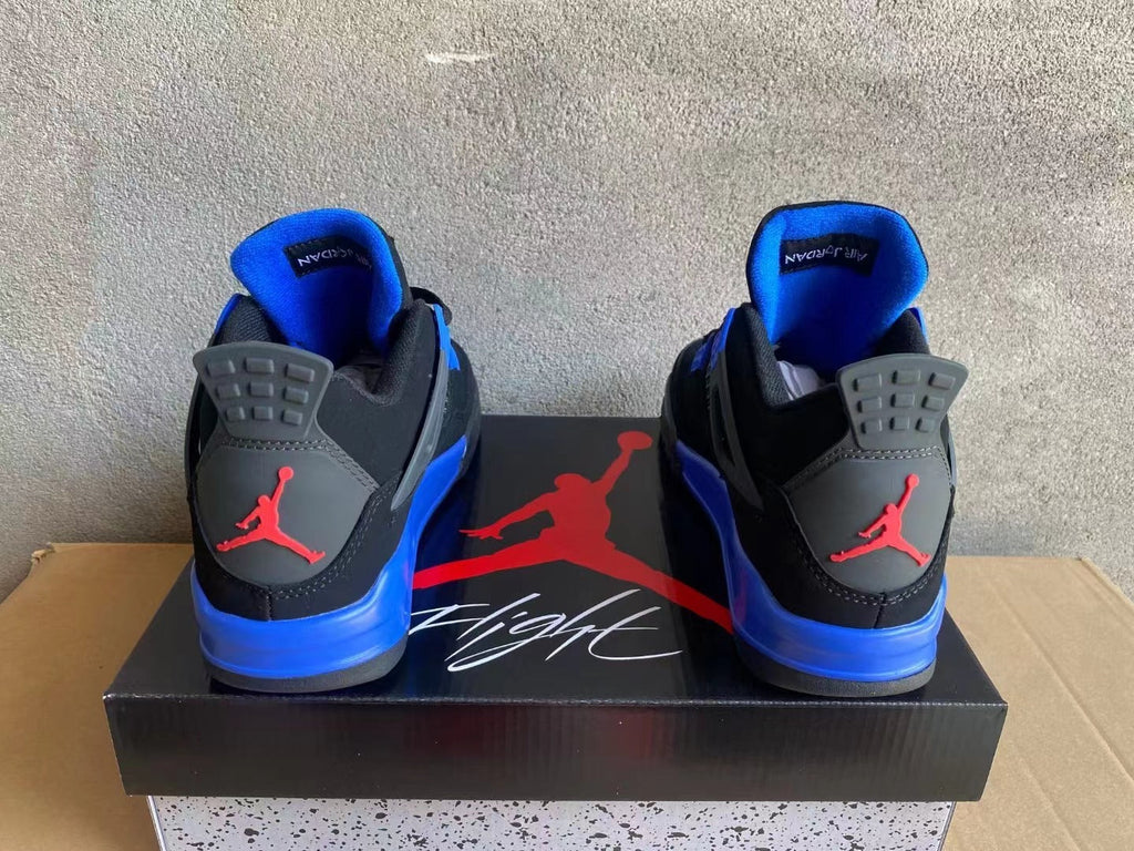 Air Jordan 4 Black and Blue High-Top Sneakers