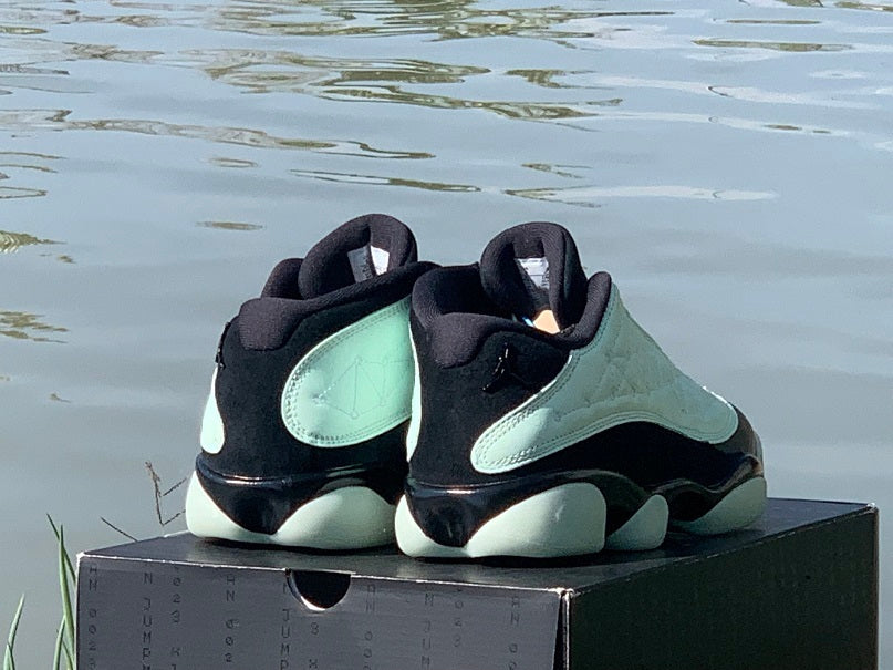 Air Jordan 13 Low Singles Day Black and Mint Sneakers