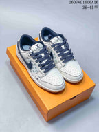 Nike SB Dunk Low LV Monogram White and Navy Sneakers