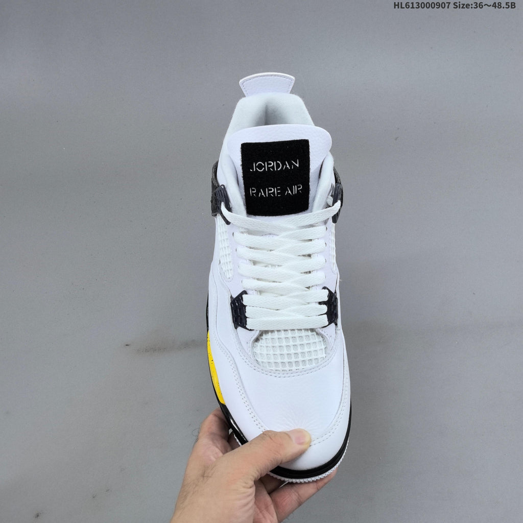 Jordan Air Jordan 4 Retro White Yellow Black Sneakers