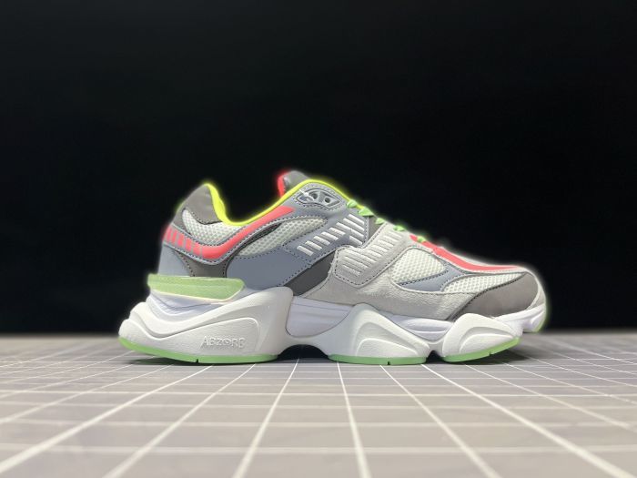 New Balance 9060DGG Grey Sneakers with Lime Accents
