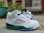 Jordan Air Jordan 5 White and Green High-Top Sneakers