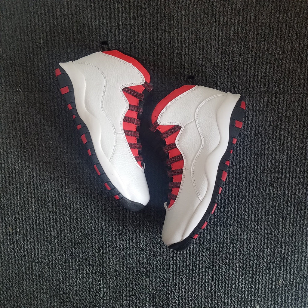 Air Jordan 10 Mismatch High-Top Sneakers White Red Blue