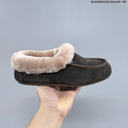 UGG Classic Mini Dipper Suede Slippers with Faux-Fur Trim