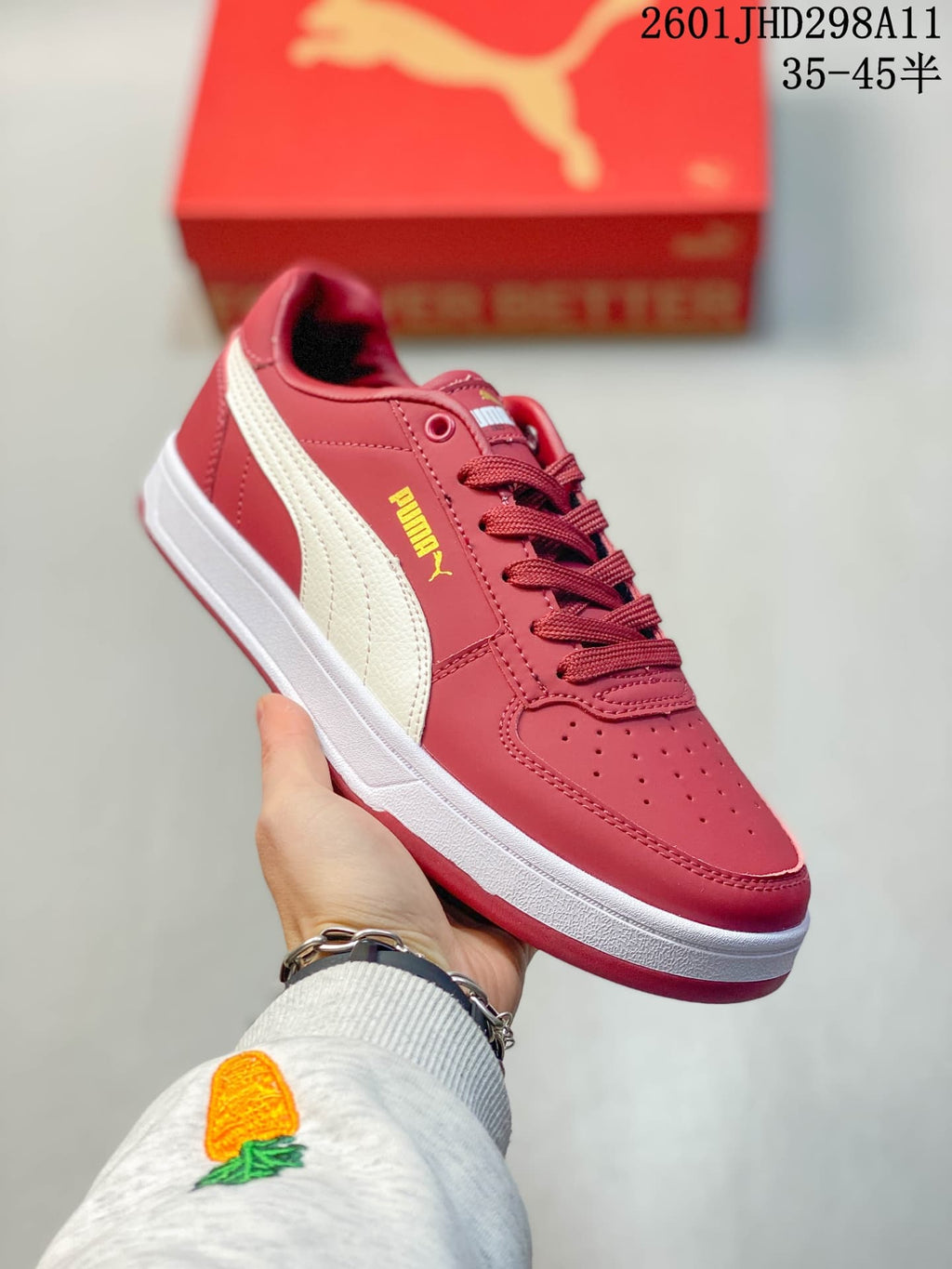 Puma Caven 2.0 Low-Top Sneakers Red and White/Navy