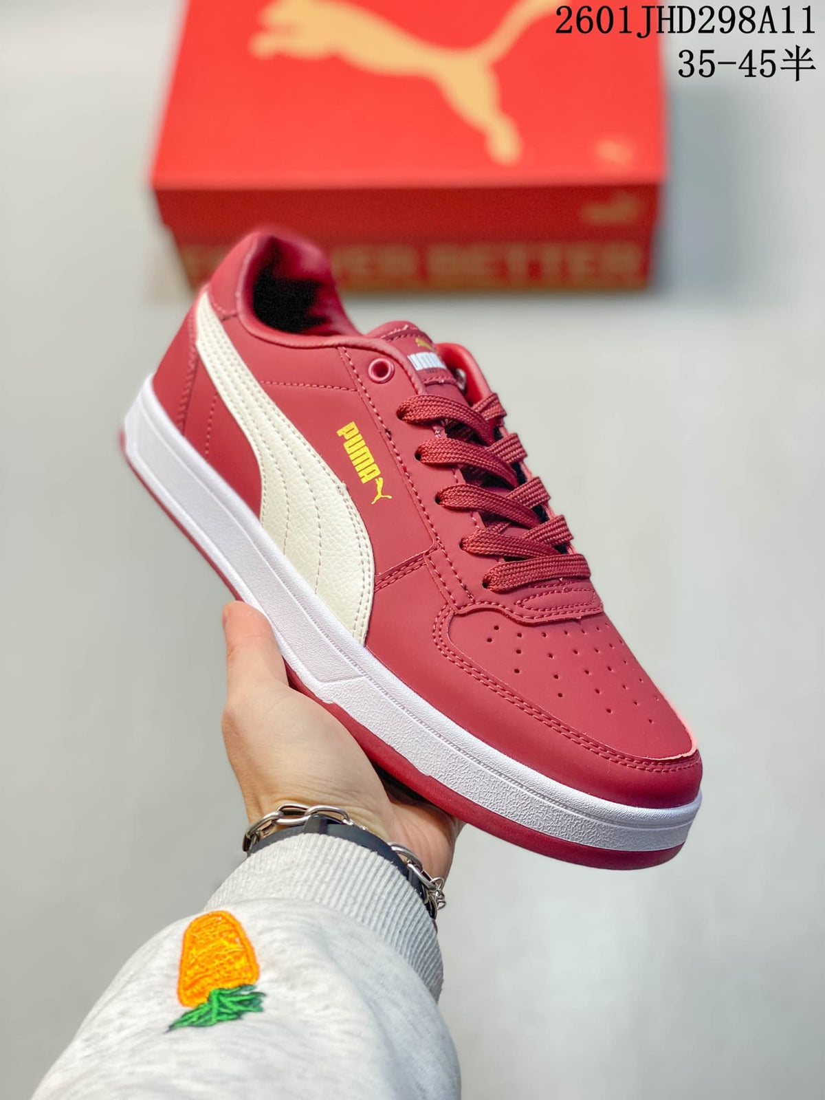 Puma Caven 2.0 Low-Top Sneakers Red and White/Navy