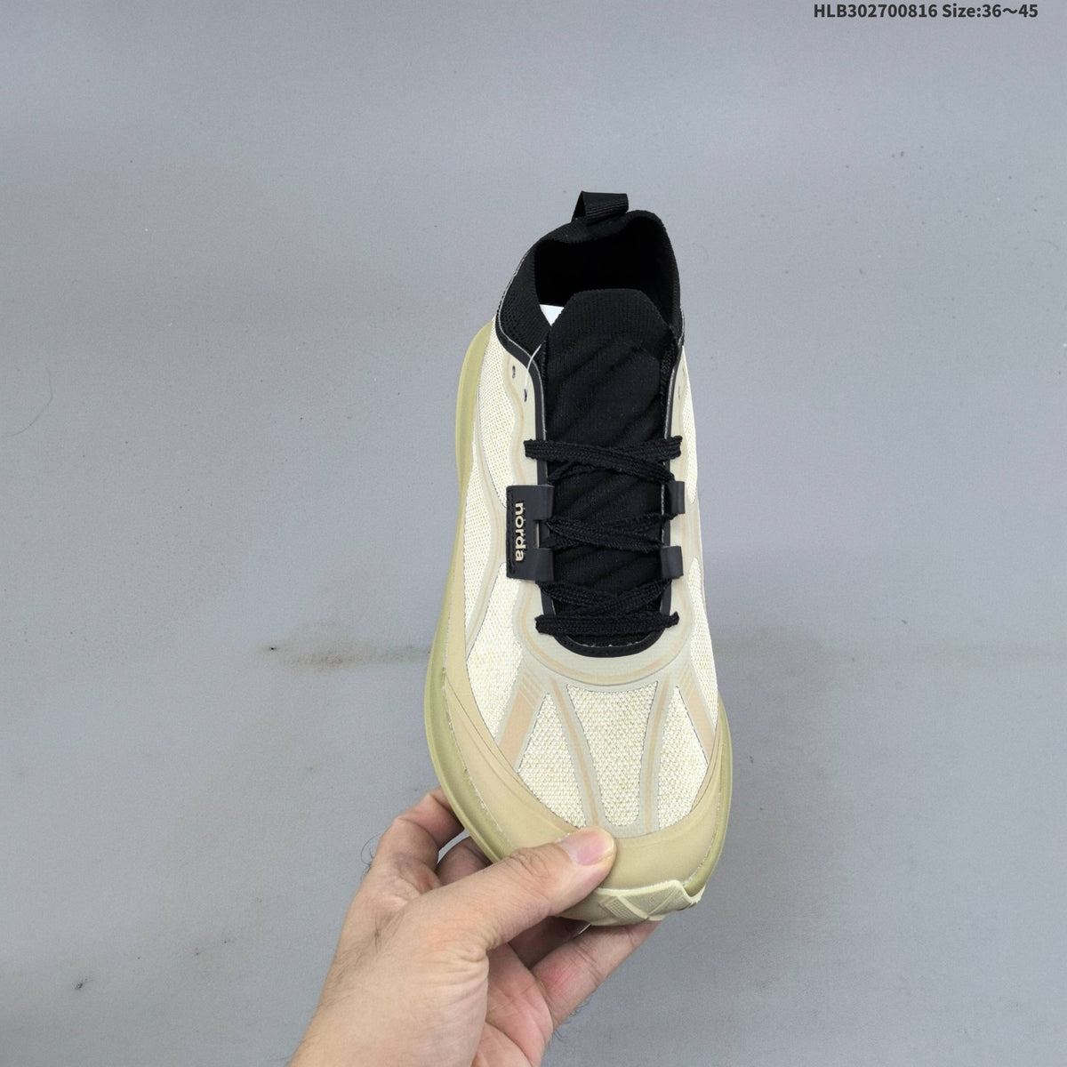 Norda 055 Trail Running Shoes in Cream and Black
