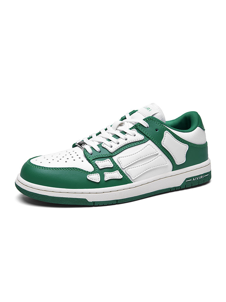 AIMIR Green and White Low-Top Sneakers FS003-344