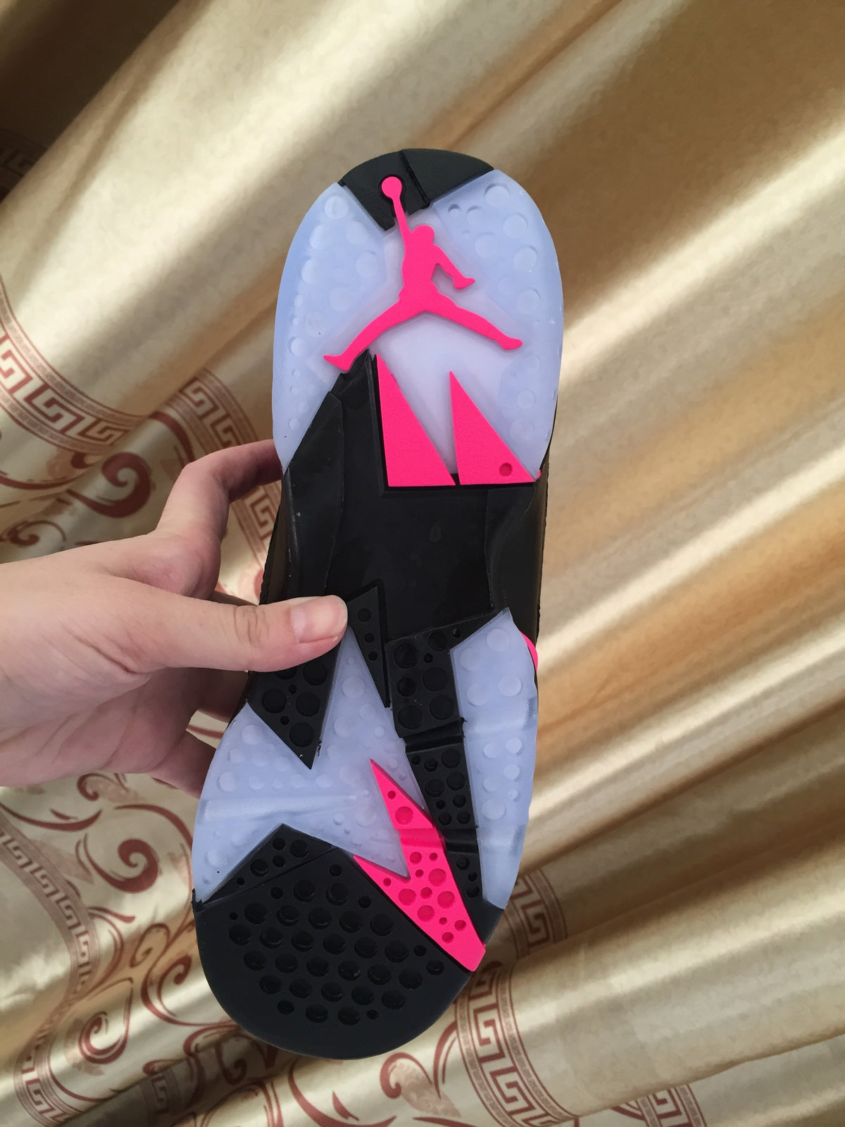 Jordan Air Jordan 7 Black and Pink High-Top Sneakers