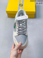 Nike SB Dunk Low Sneakers White Gray Turquoise Yellow