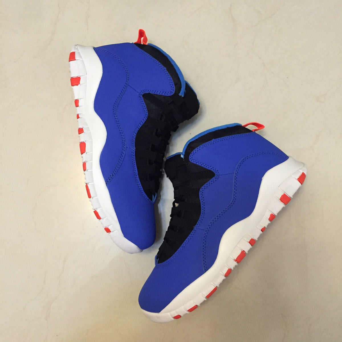 Jordan Air Jordan 10 High-Top Sneakers in Blue, Black and Red