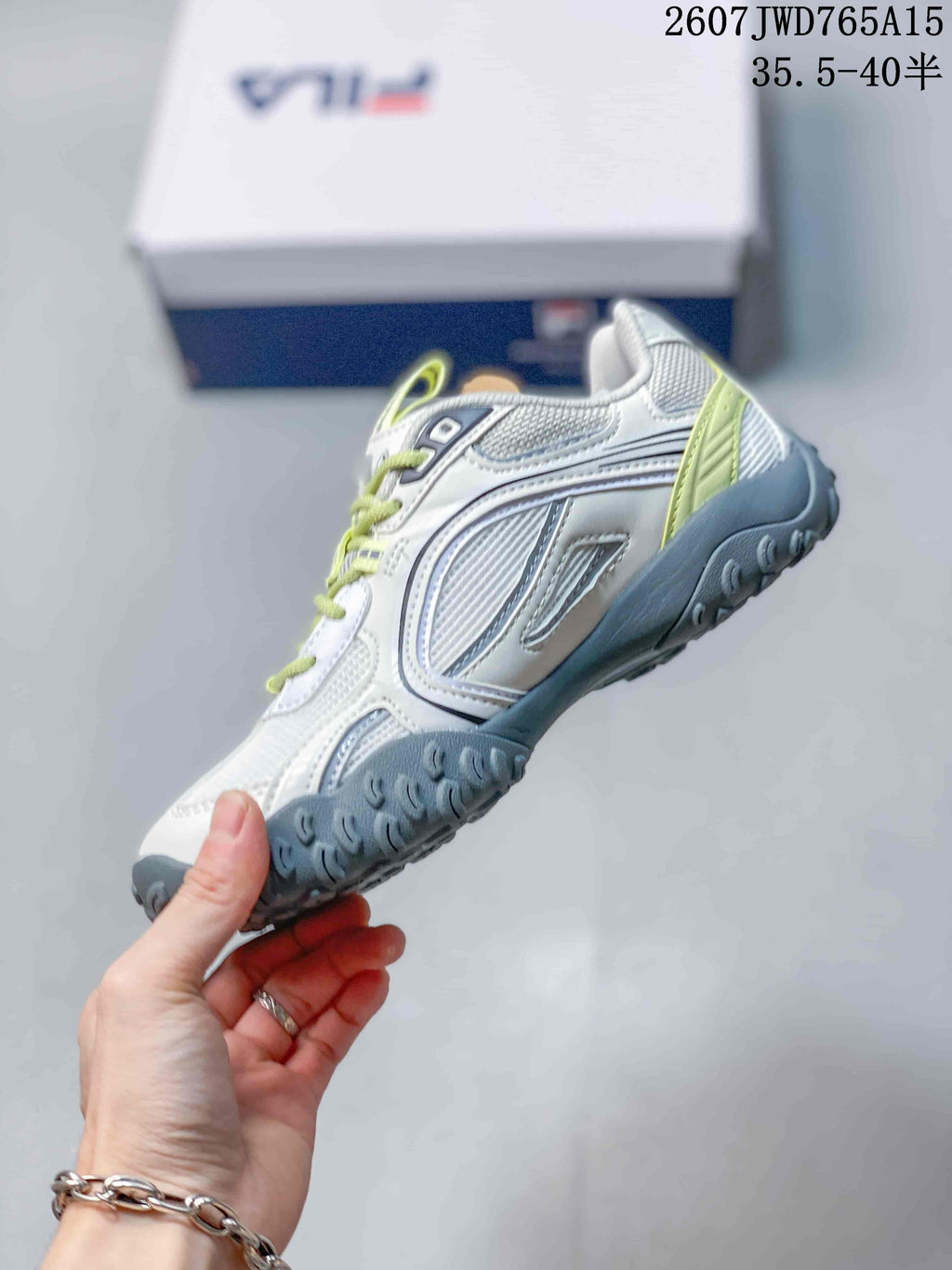 FILA Pebble Low-Top Sneakers White Lime 711650UTU