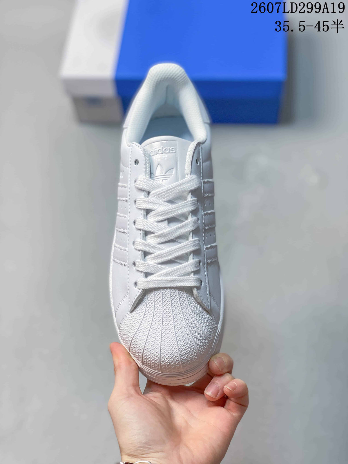 Adidas Superstar White Shell-Toe Sneakers 2607LD299A19