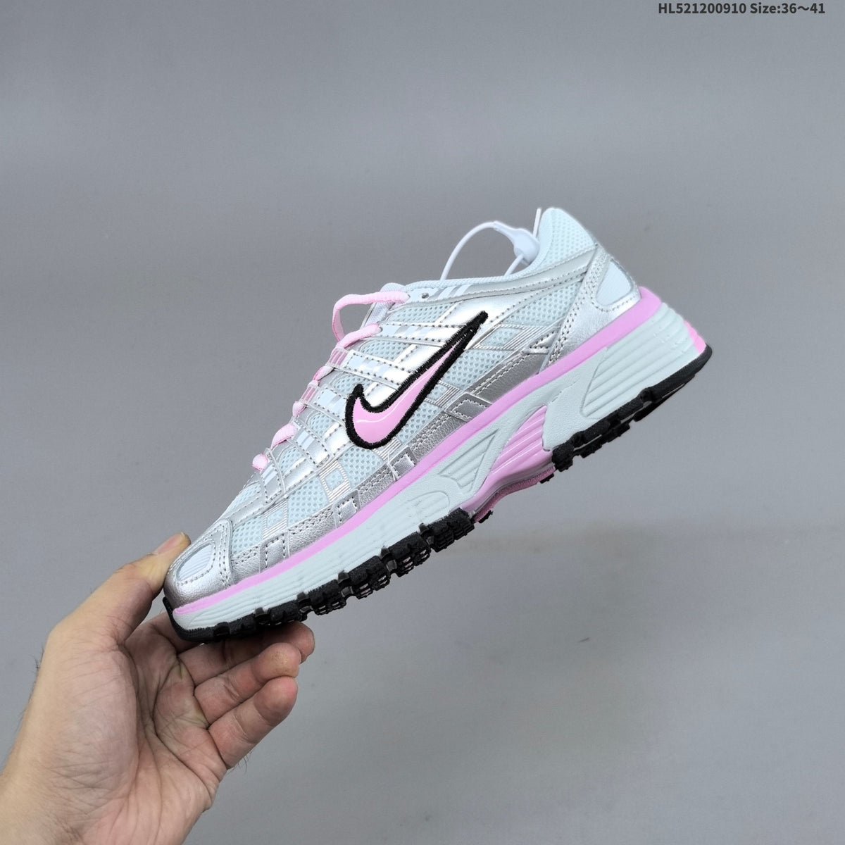 Nike P-6000 Retro Running Sneakers in Cream or Silver Pink