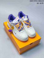 Nike Air Force 1 '07 Low White Purple Gold Sneakers