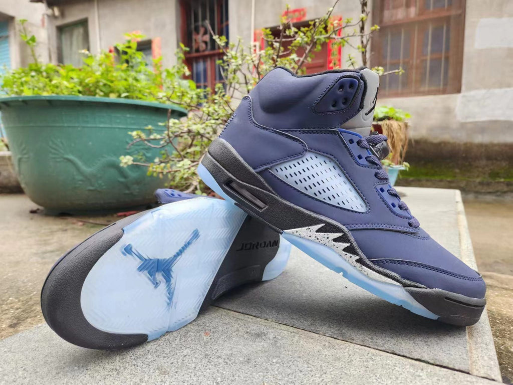 Jordan 5 High-Top Sneakers in Deep Blue