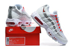 Nike Air Max 95 TT Sneakers, White, Silver and Red