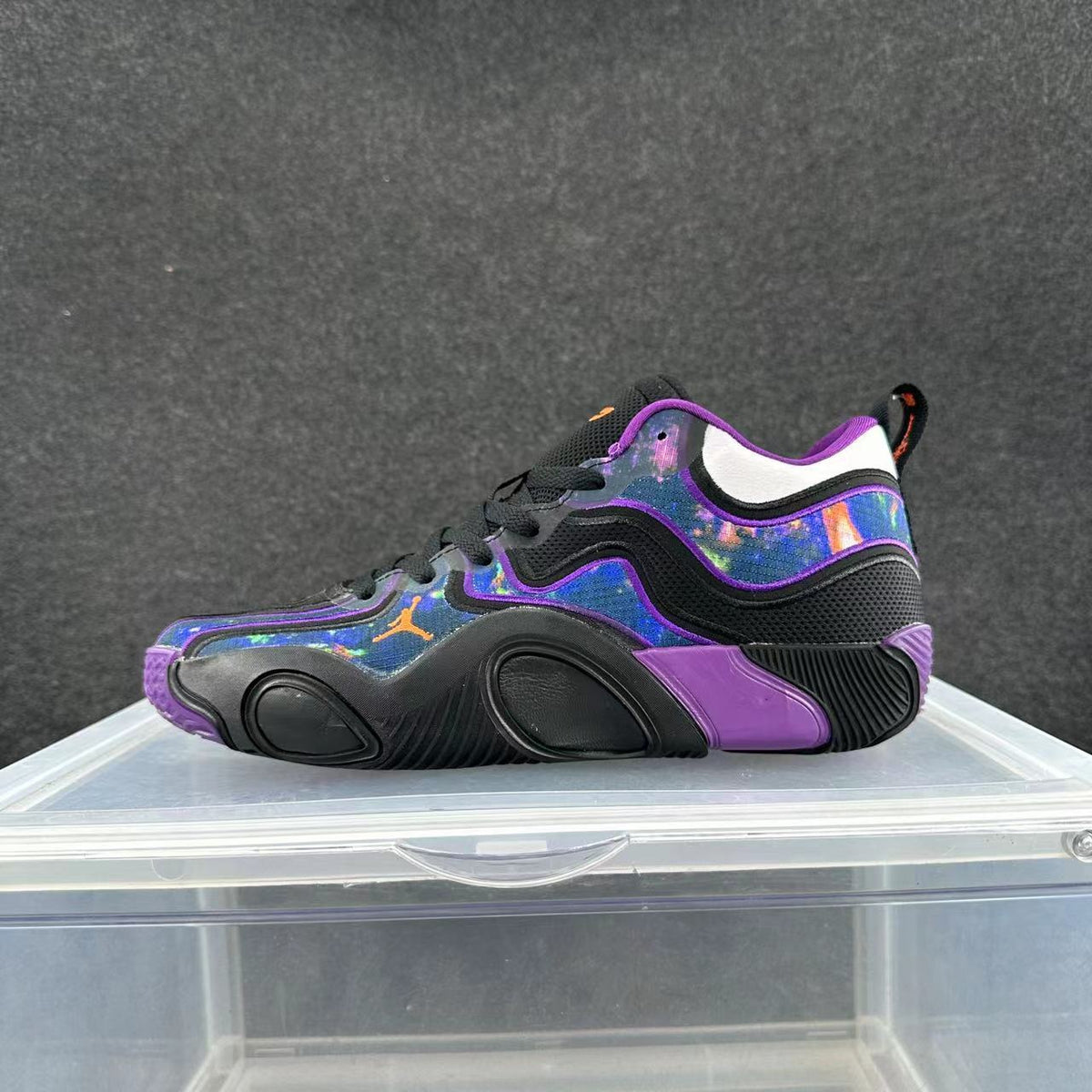 Jordan Black, Purple and Blue Sneakers