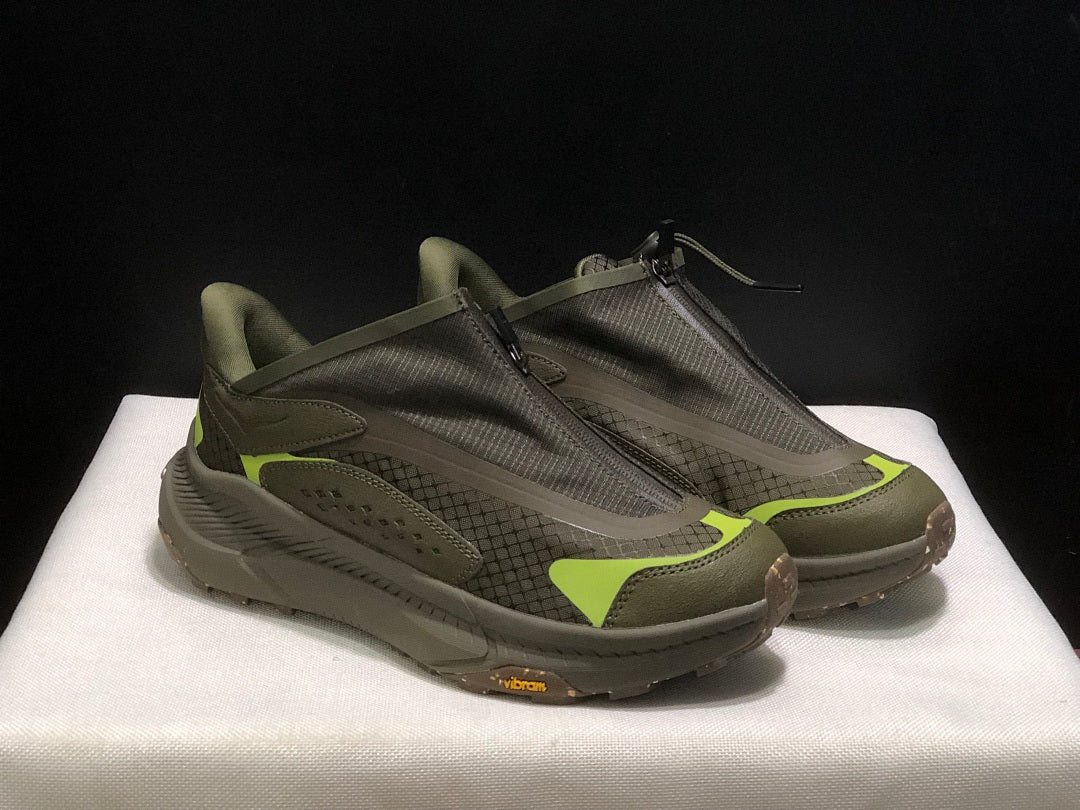 HOKA Project Transport Zip Sneakers in Olive Green