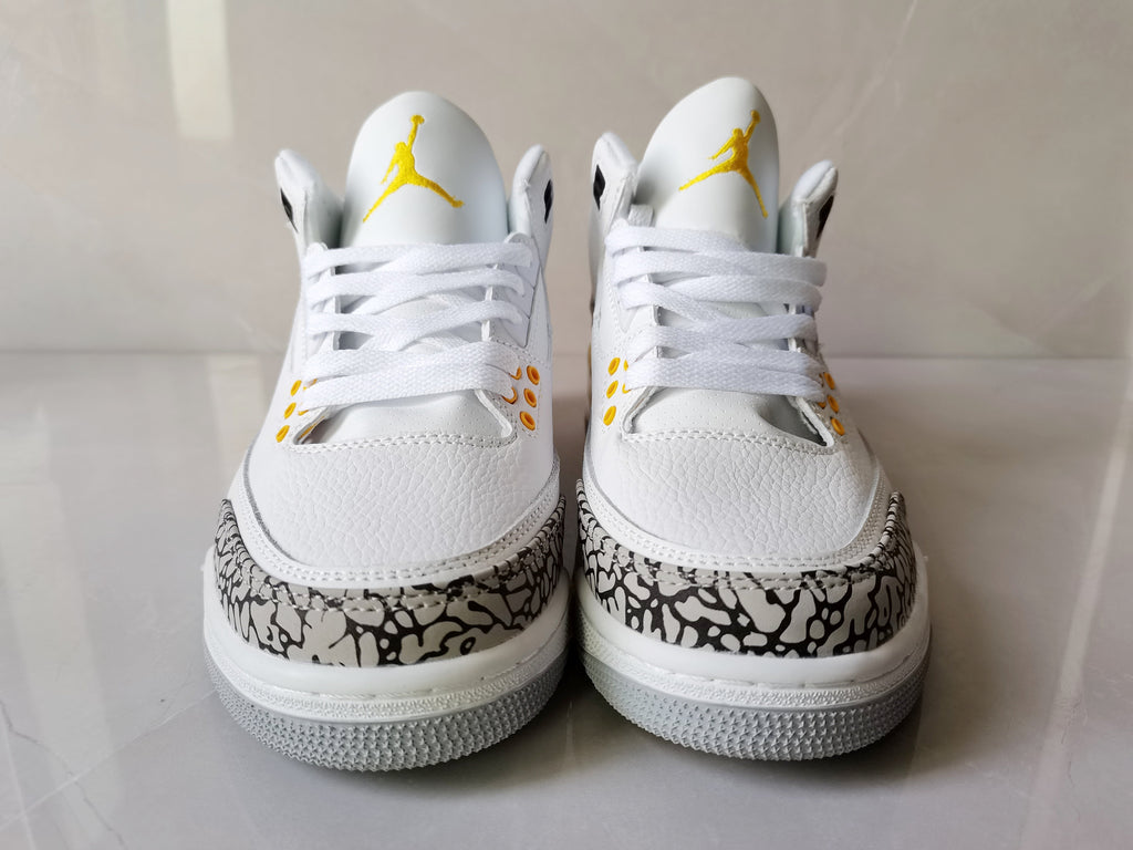 Jordan Air Jordan 3 Retro White and Yellow Sneakers