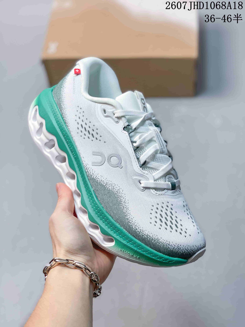 On Cloudsurfer 3 White Green Running Sneakers 2607JHD1068A18