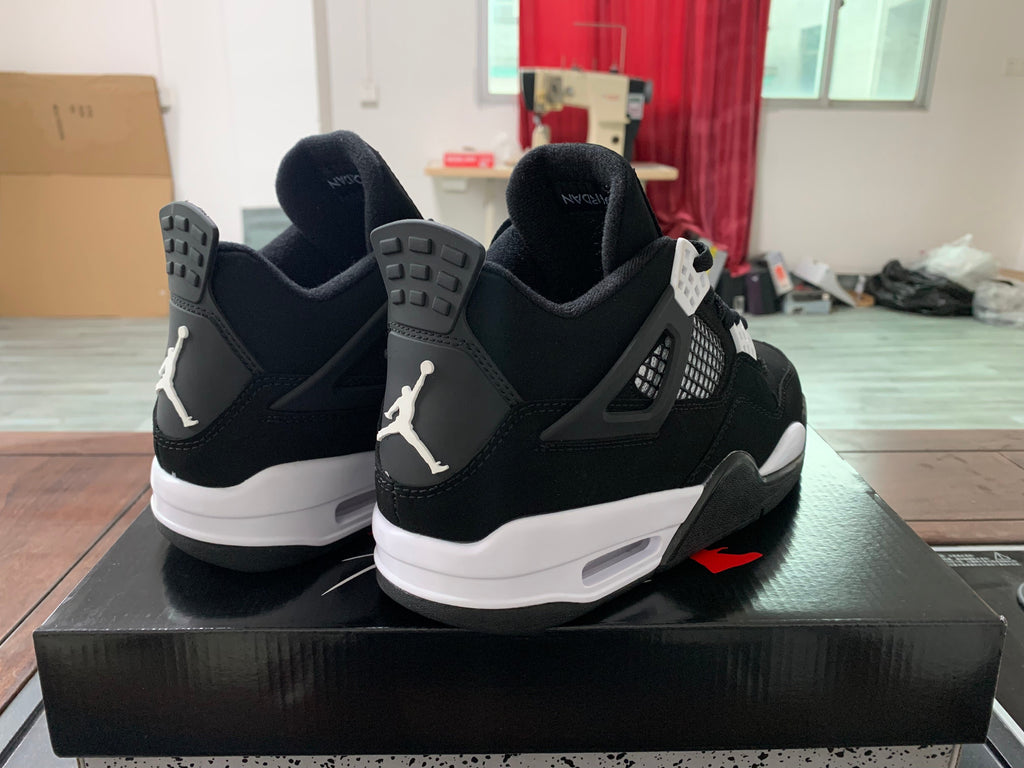 Jordan 4 Retro Sneakers in White and Burgundy