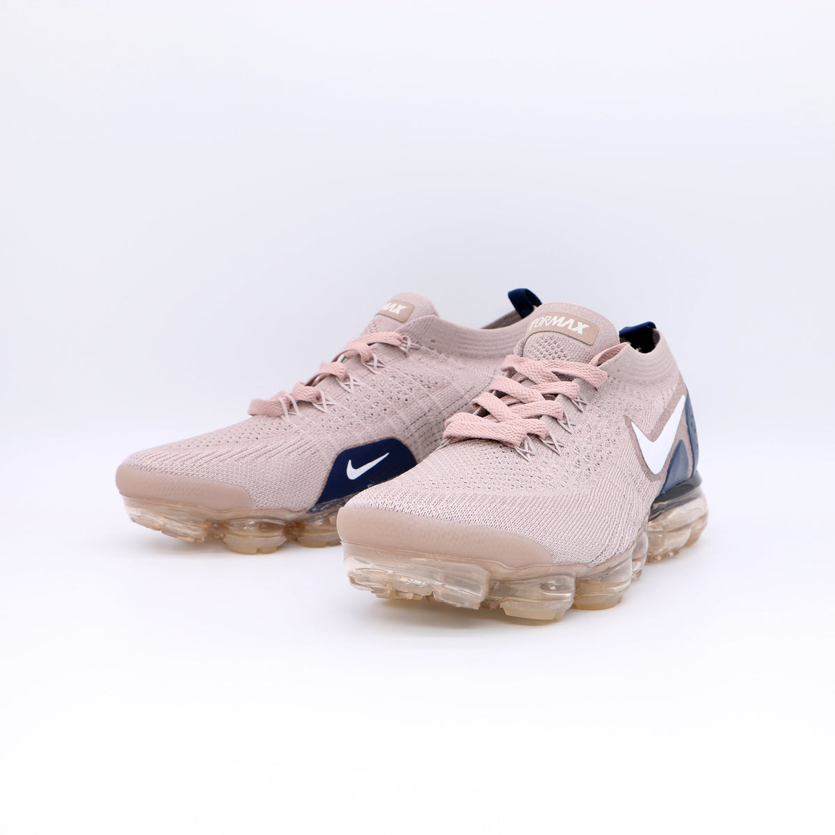 Nike Air VaporMax Flyknit Sneakers, Pink and Navy, 942842-2019