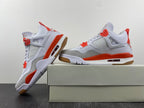 Nike SB x Air Jordan 4 White and Orange Sneakers DR5415-108