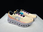 On Cloudmonster Running Shoes, Pale Yellow and Orange
