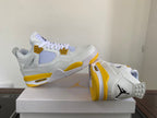 Jordan 4 Retro Sneakers in White, Purple, Brown and Yellow