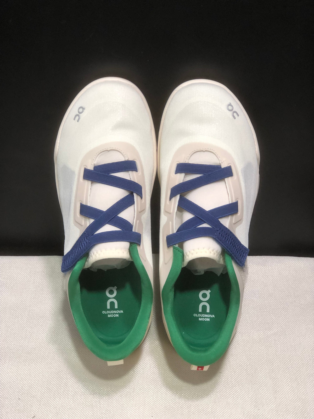 On Cloudnova Moon Sneakers White Blue Green