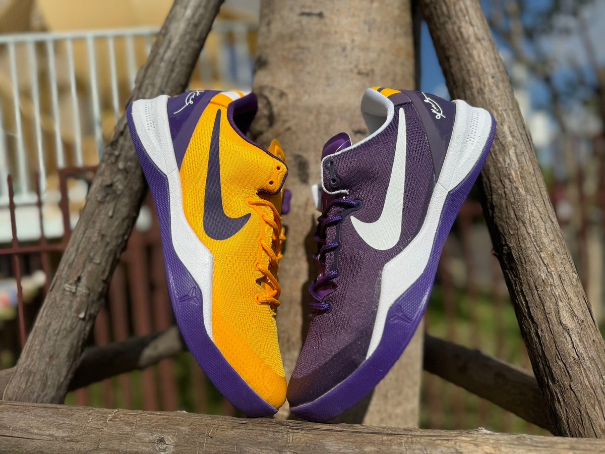 Nike Kobe 8 LSU Away Basketball Shoes, Purple and Gold
